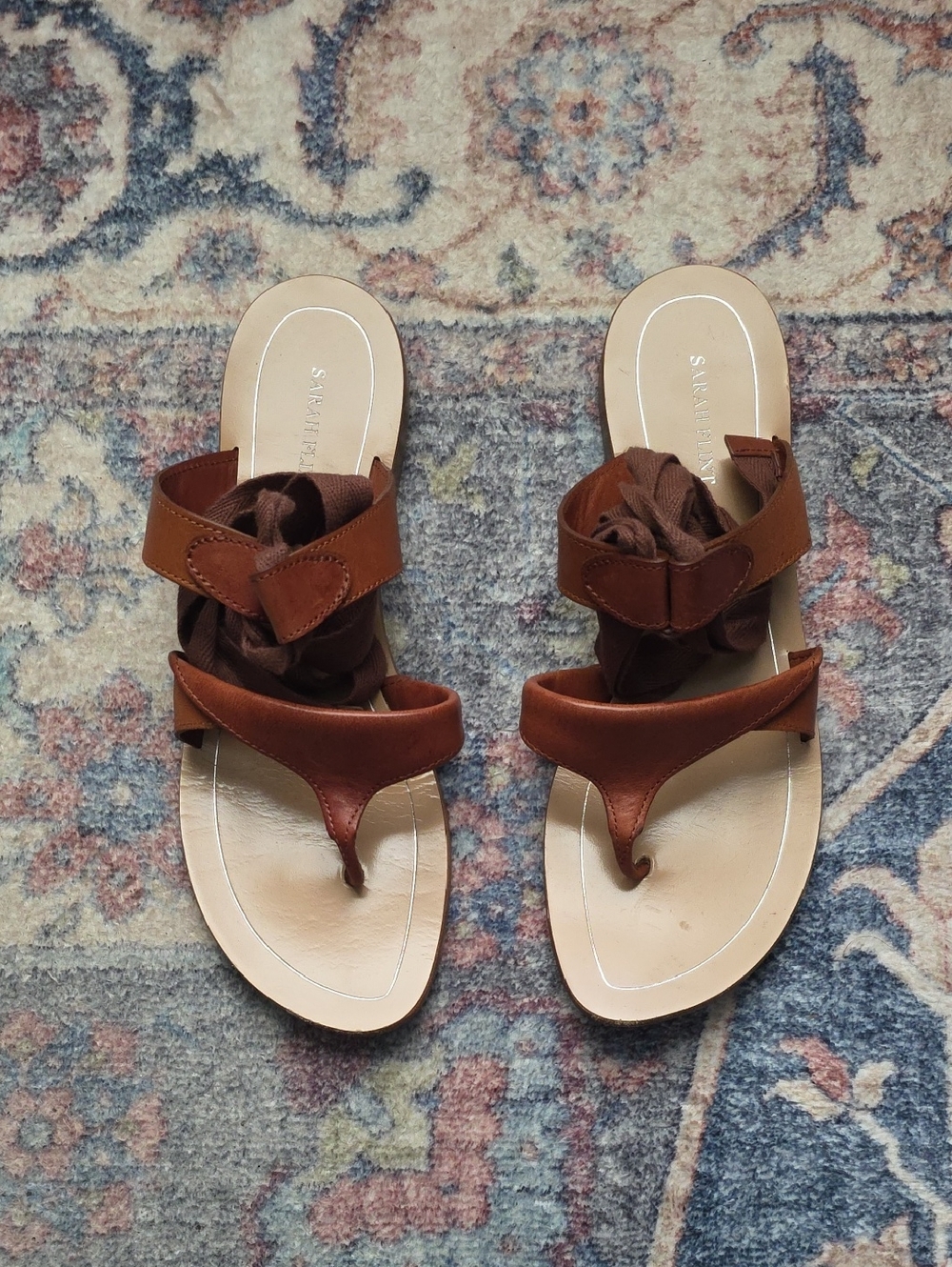 Sarah Flint Grear Leather Wrap Sandals